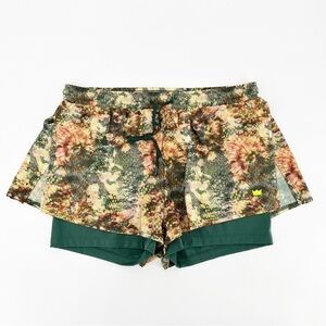 SHEFIT Womens Multicolor Animal Print Elastic Waist Athletic Shorts Size Luxe